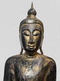 Wood Standing Buddha with Offering Bowl 53"