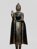 Wood Standing Buddha with Offering Bowl 53"