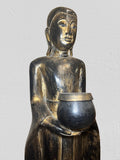 Wood Standing Monk with Offering Bowl 47"