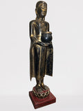Wood Standing Monk with Offering Bowl 47"