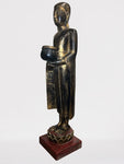 Wood Standing Monk with Offering Bowl 47"