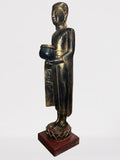 Wood Standing Monk with Offering Bowl 47"