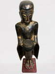 Wood Standing Monk with Offering Bowl 47"