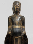 Wood Standing Monk with Offering Bowl 47"