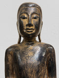 Wood Standing Monk with Offering Bowl 47"