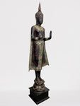 Wood Standing Thai Buddha Statue 82"