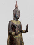 Wood Standing Thai Buddha Statue 82"