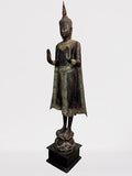 Wood Standing Thai Buddha Statue 82"