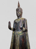 Wood Standing Thai Buddha Statue 82"