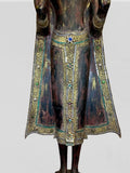 Wood Standing Thai Buddha Statue 82"