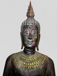 Wood Standing Thai Buddha Statue 82"