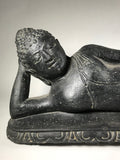 Stone Reclining Paranirvana Buddha Statue 22" - Routes Gallery