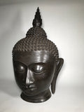 Brass Buddha Head with Flame Finial 24" - Routes Gallery