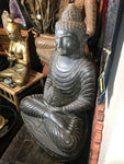 Stone Meditation Buddha with Lotus Offering 28" - Routes Gallery