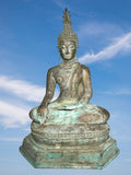 Brass Sukhothai Buddha Statue 16" - Routes Gallery