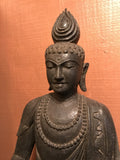 Stone Earth Touching Buddha Statue 31.5" - Routes Gallery