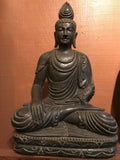 Stone Earth Touching Buddha Statue 31.5" - Routes Gallery