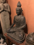 Stone Earth Touching Buddha Statue 31.5" - Routes Gallery