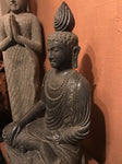 Stone Earth Touching Buddha Statue 31.5" - Routes Gallery