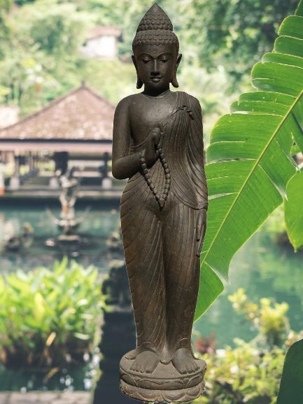 Stone Standing Vitarka Buddha Statue 60"