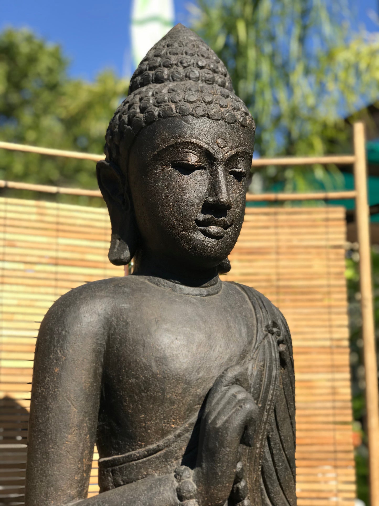 Stone Standing Vitarka Buddha Statue 60"