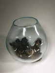 Glass & Teak Terrarium Vase Sculpture 13" - Routes Gallery