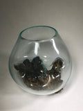 Glass & Teak Terrarium Vase Sculpture 13" - Routes Gallery