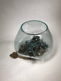 Glass & Teak Terrarium Vase Sculpture 12" - Routes Gallery
