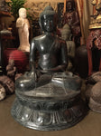 Brass Large Earth Touching Buddha 39" - Routes Gallery