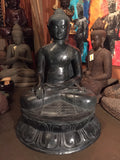 Brass Large Earth Touching Buddha 39" - Routes Gallery