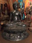 Brass Large Earth Touching Buddha 39" - Routes Gallery