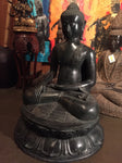 Brass Large Earth Touching Buddha 39" - Routes Gallery