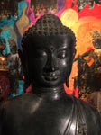Brass Large Earth Touching Buddha 39" - Routes Gallery