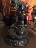 Brass Large Earth Touching Buddha 39" - Routes Gallery
