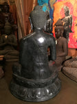 Brass Large Earth Touching Buddha 39" - Routes Gallery