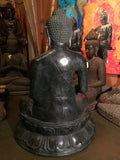 Brass Large Earth Touching Buddha 39" - Routes Gallery
