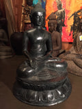 Brass Large Earth Touching Buddha 39" - Routes Gallery