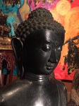 Brass Large Earth Touching Buddha 39" - Routes Gallery