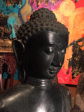 Brass Large Earth Touching Buddha 39" - Routes Gallery