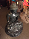 Brass Large Earth Touching Buddha 39" - Routes Gallery