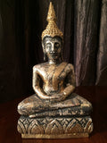 Wood Meditating Sukhothai Buddha Statue 9.5" - Routes Gallery