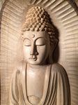 Natural Wood Meditating Buddha Sculpture 12" - Routes Gallery