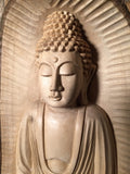 Natural Wood Meditating Buddha Sculpture 12" - Routes Gallery