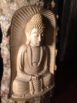 Natural Wood Meditating Buddha Sculpture 12" - Routes Gallery
