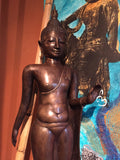 Brass Walking Abhaya Mudra Buddha 45" - Routes Gallery