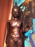 Brass Walking Abhaya Mudra Buddha 45" - Routes Gallery