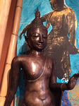 Brass Walking Abhaya Mudra Buddha 45" - Routes Gallery
