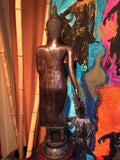 Brass Walking Abhaya Mudra Buddha 45" - Routes Gallery