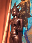 Brass Walking Abhaya Mudra Buddha 45" - Routes Gallery