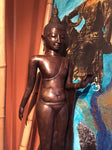 Brass Walking Abhaya Mudra Buddha 45" - Routes Gallery